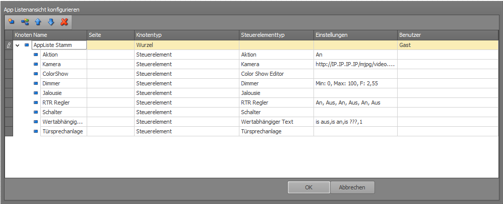 AppListenansichtListe